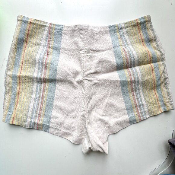 Free People Newman Ivory Combo Stripe Micro Hot Pants Shorts Size 6 - Picture 10 of 10